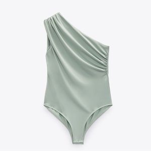 Zara Ruched Asymmetric Bodysuit